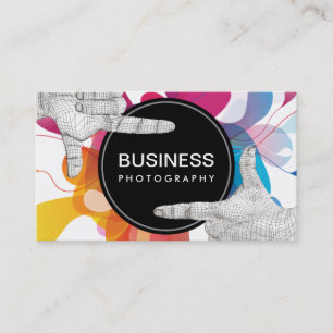 Modern Color Flow Hands Frame Photography Business Card