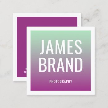 Modern Color Gradient Transition Square Business Card by J32Design at Zazzle