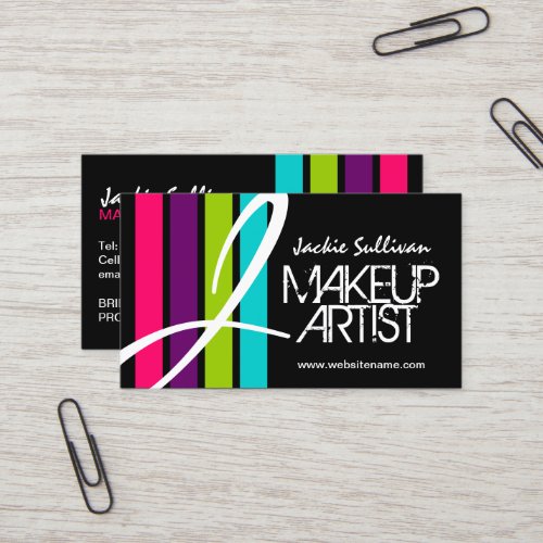 Makeup Artist Monogram Business Cards