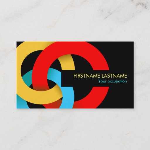Customizable Modern Color Overlapping Circles Business Card