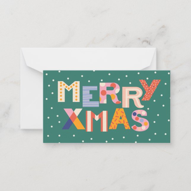 MODERN COLOR POP MERRY XMAS NOTE CARD (Front)