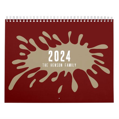 Modern Color Splash 2024 Custom Photo Calendar