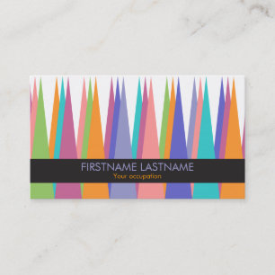 Modern Color Tall Triangles Profile Business Card