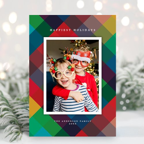 Modern Color Theory Holiday Photo Card