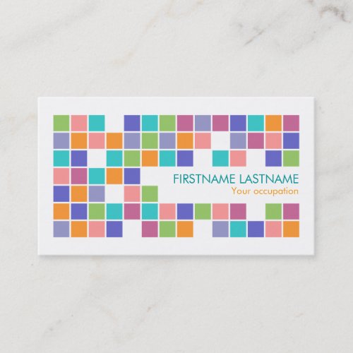 Modern Color Tiles Mosaic Profile Business Card