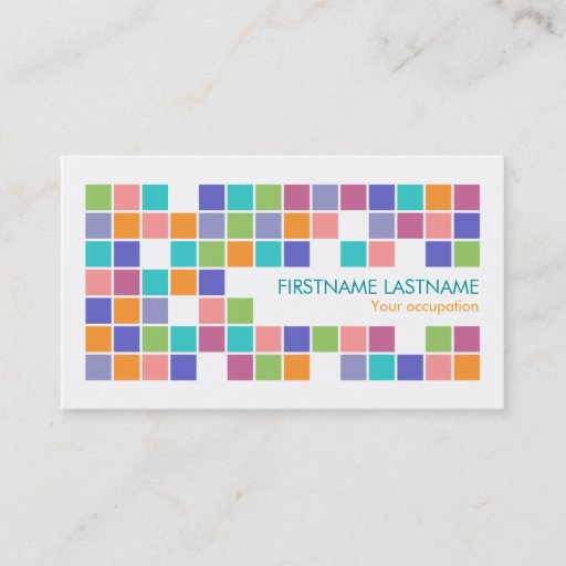 Customizable Modern Color Tiles Mosaic Profile Business Card