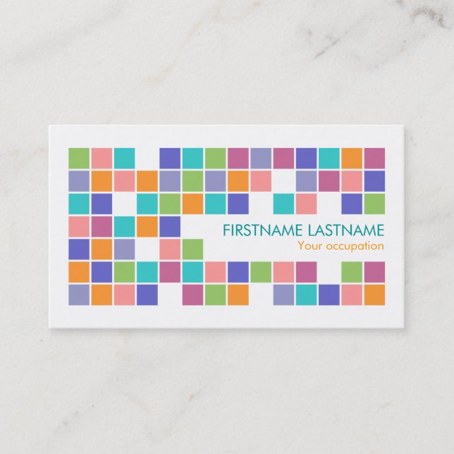 Modern Color Tiles Mosaic Profile Business Card (Front)