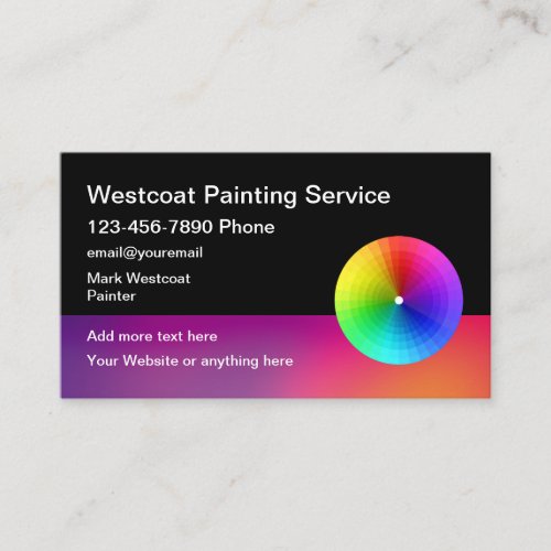 Modern Color Wheel Painting Service Business Card
