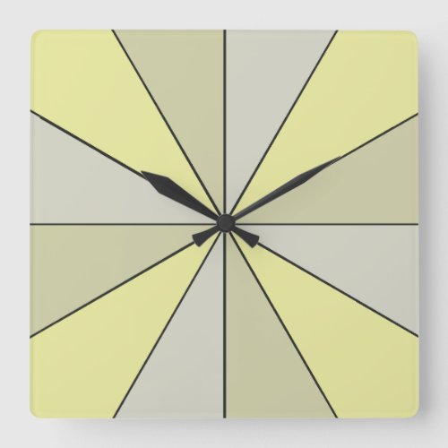 Modern Color Wheel Yellow Square Wall Clock