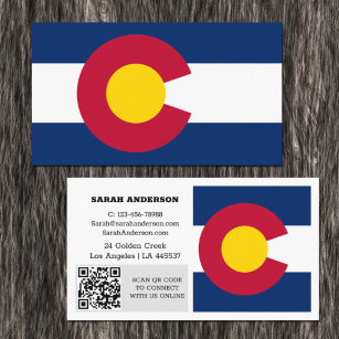 Modern Colorado Business Card, Colorado Flag / USA Business Card