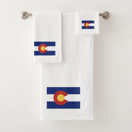 Modern Colorado flag bath towel set