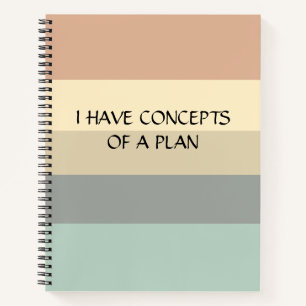 Modern Colorblock Horizontal Stripe Green Monogram Notebook