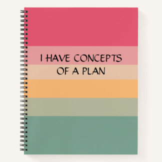 Modern Colorblock Horizontal Stripe Pink Monogram Notebook