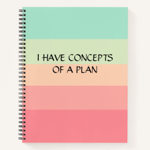 Modern Colorblock Horizontal Stripe Pink Monogram Notebook