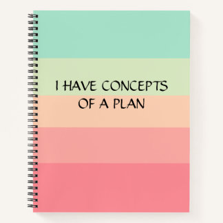 Modern Colorblock Horizontal Stripe Pink Monogram Notebook