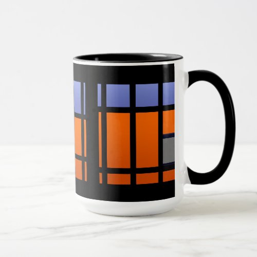 Modern Colorblock Orange Periwinkle Black Gray  Mug
