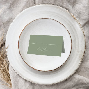 Modern Colorblock Wedding   Dark Sage Place Card