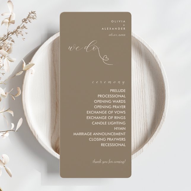 Modern Colorblock Wedding Program | Dark Neutral (Creator Uploaded)