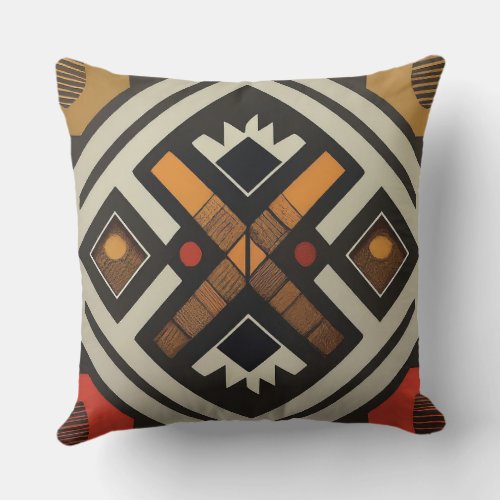 Modern colored African Throw Pillow