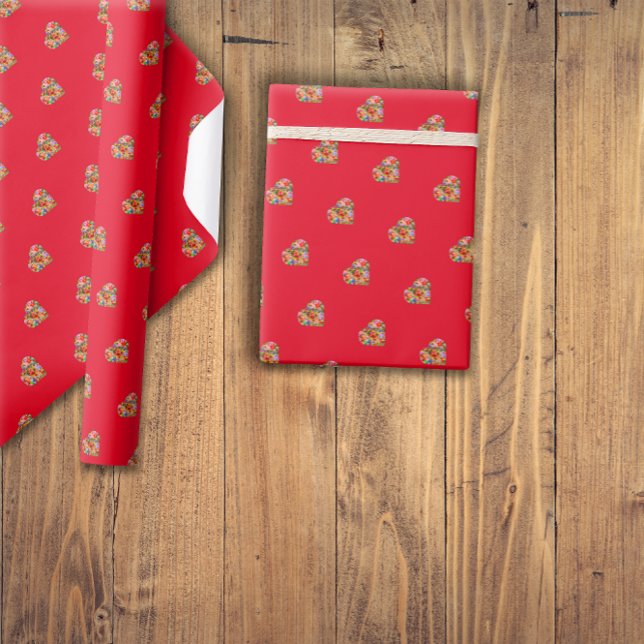 Modern colored heart red pattern wrapping paper (Creator Uploaded)