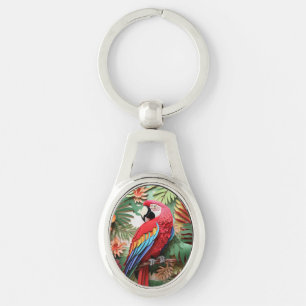 Modern Colorful 3D parrot Bird Lover Keychain