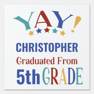 Modern Colorful 5th Grade School Graduation Sign