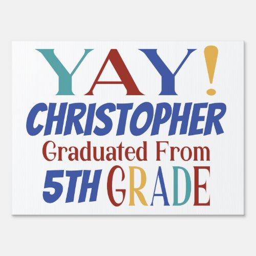 Modern Colorful 5th Grade School  Graduation Sign