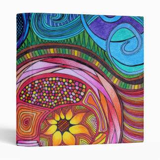 Modern Colorful Abstract Art 3 Ring Binder