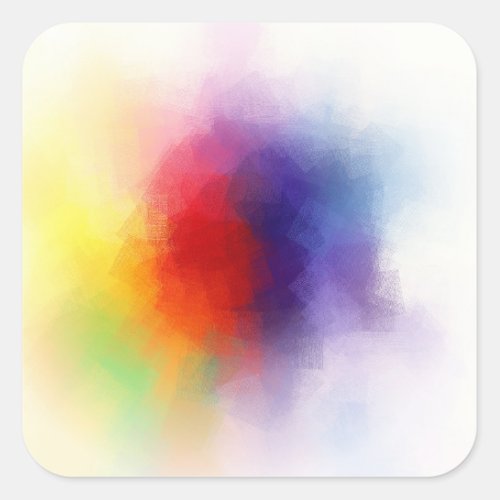 Modern Colorful Abstract Art Blank Trendy Template Square Sticker