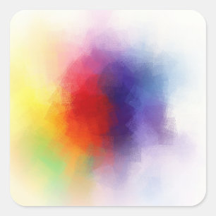 Modern Colorful Abstract Art Blank Trendy Template Square Sticker
