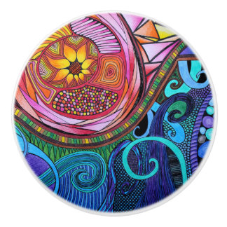 Modern Colorful Abstract Art Ceramic Knob