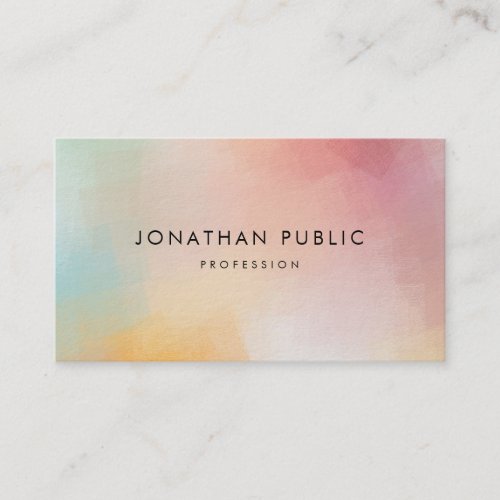 Modern Colorful Abstract Art Elegant Professional Business Card