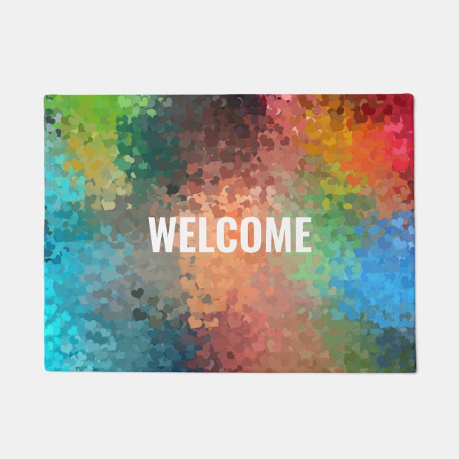 Modern Colorful Abstract Art Elegant Template Doormat (Front)
