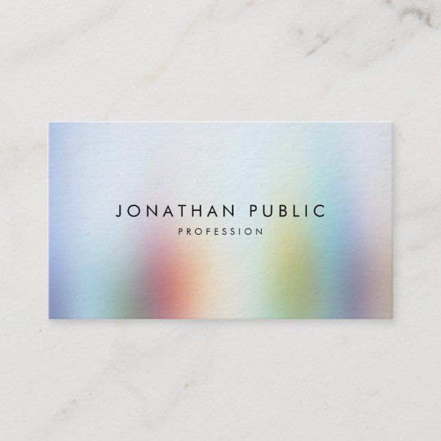 Modern Colorful Abstract Art Elegant Template Luxe Business Card (Front)