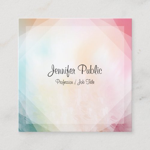 Modern Colorful Abstract Art Elegant Template Square Business Card