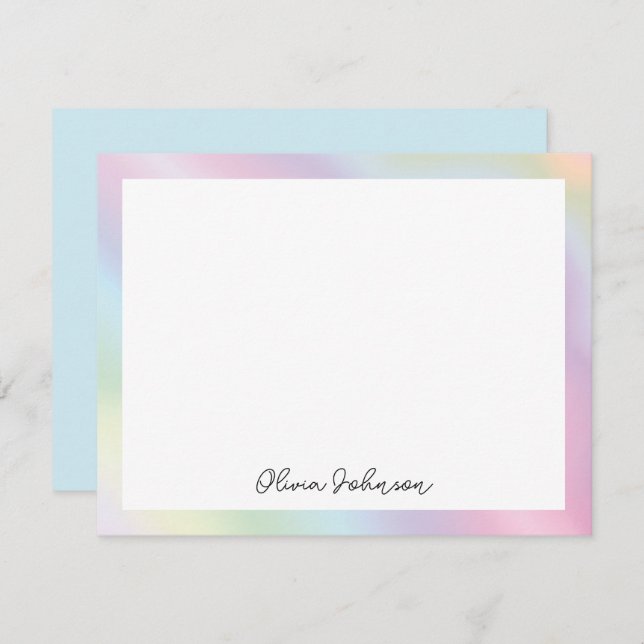 Modern Colorful Abstract Art  Flat Note Card (Front/Back)