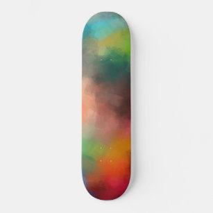 Modern Colorful Abstract Art Pink Red Blue Green Skateboard