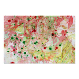 Modern Colorful Abstract Art Pink Red Yellow Green Poster