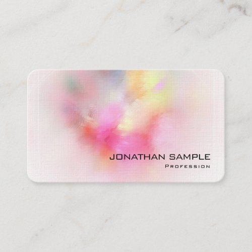 Modern Colorful Abstract Art Premium Linen Elegant Business Card