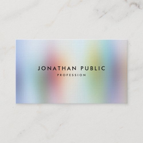 Modern Colorful Abstract Art Professional Elegant Business Card