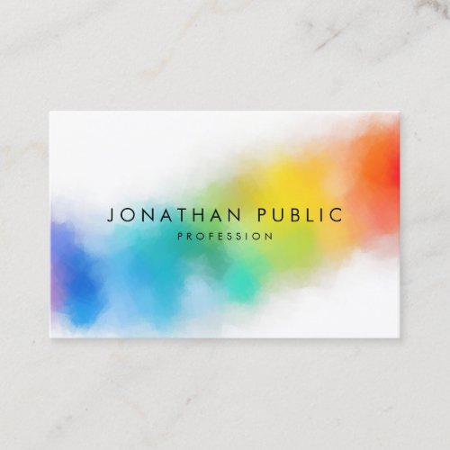 Modern Colorful Abstract Art Rainbow Colors Business Card