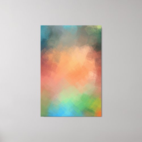 Modern Colorful Abstract Art Red Blue Green Yellow Canvas Print