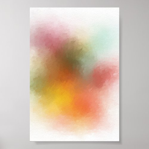 Modern Colorful Abstract Art Red Yellow Blue Poster