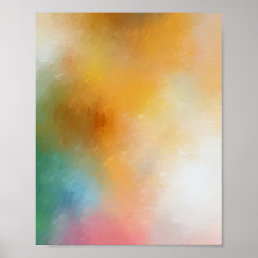 Modern Colorful Abstract Art Red Yellow Blue Poster