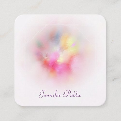Modern Colorful Abstract Art Template Luxury Silk Square Business Card