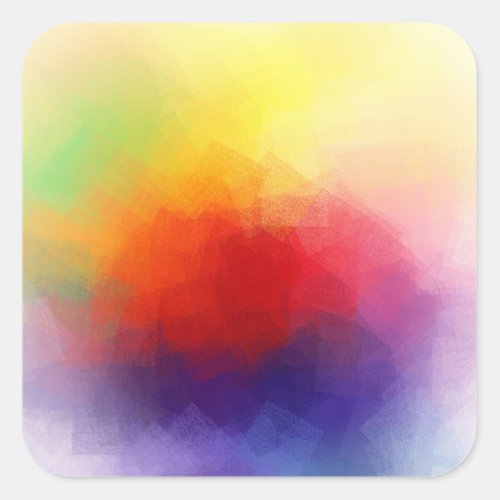 Modern Colorful Abstract Art Trendy Blank Template Square Sticker