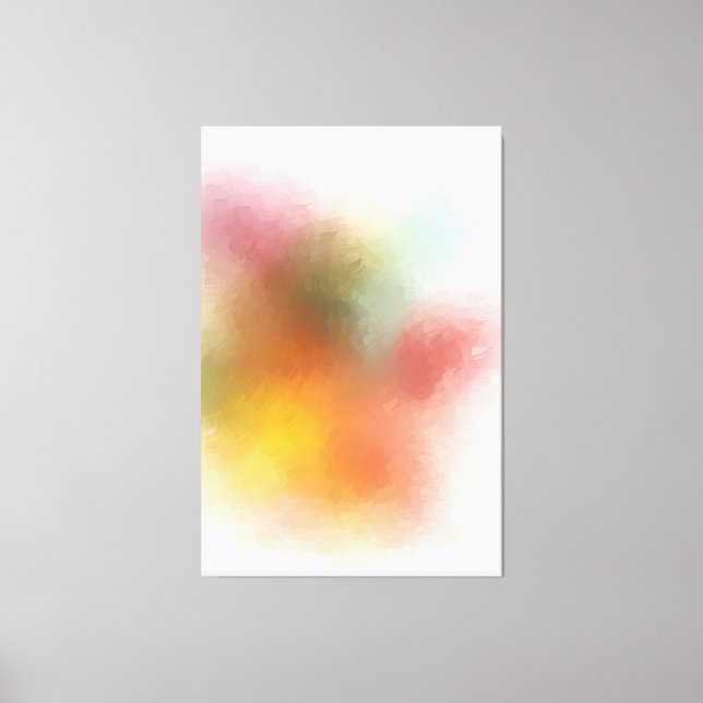 Modern Colorful Abstract Art Trendy Purple Green Canvas Print (Front)