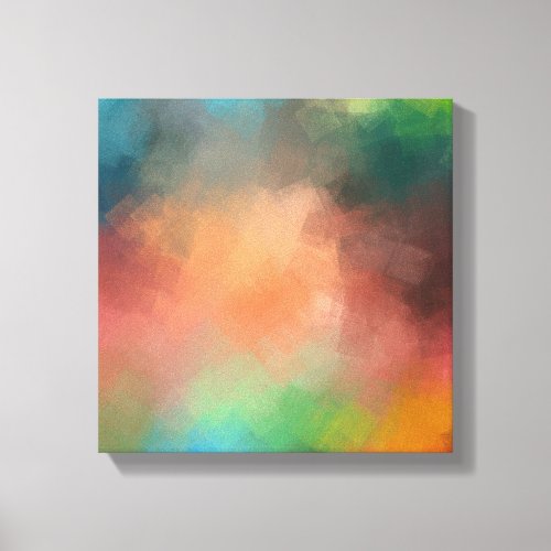 Modern Colorful Abstract Art Yellow Green Red Blue Canvas Print