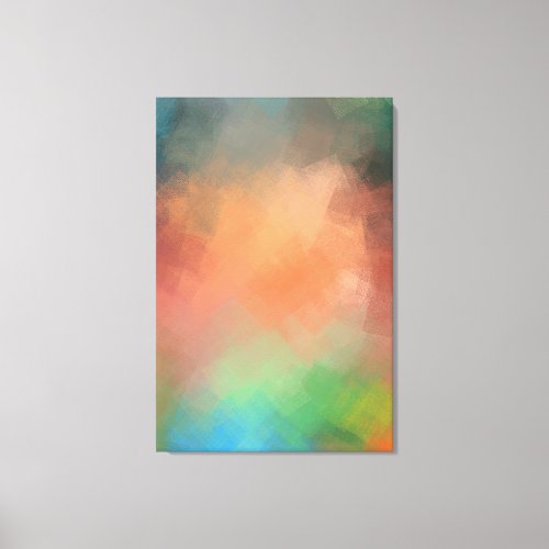 Modern Colorful Abstract Art Yellow Red Blue Green Canvas Print
