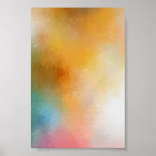Modern Colorful Abstract Artwork Red Yellow Blue Poster